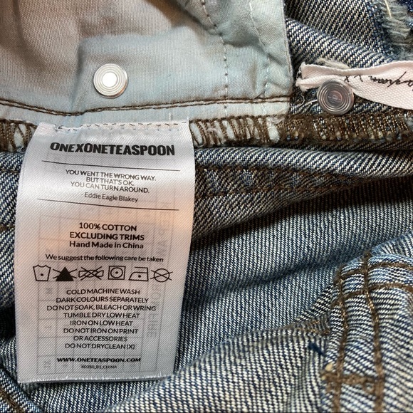 One x One Teaspoon x Free People Shorts Size 24 Fringe Distressed Short Shorts - Picture 13 of 14